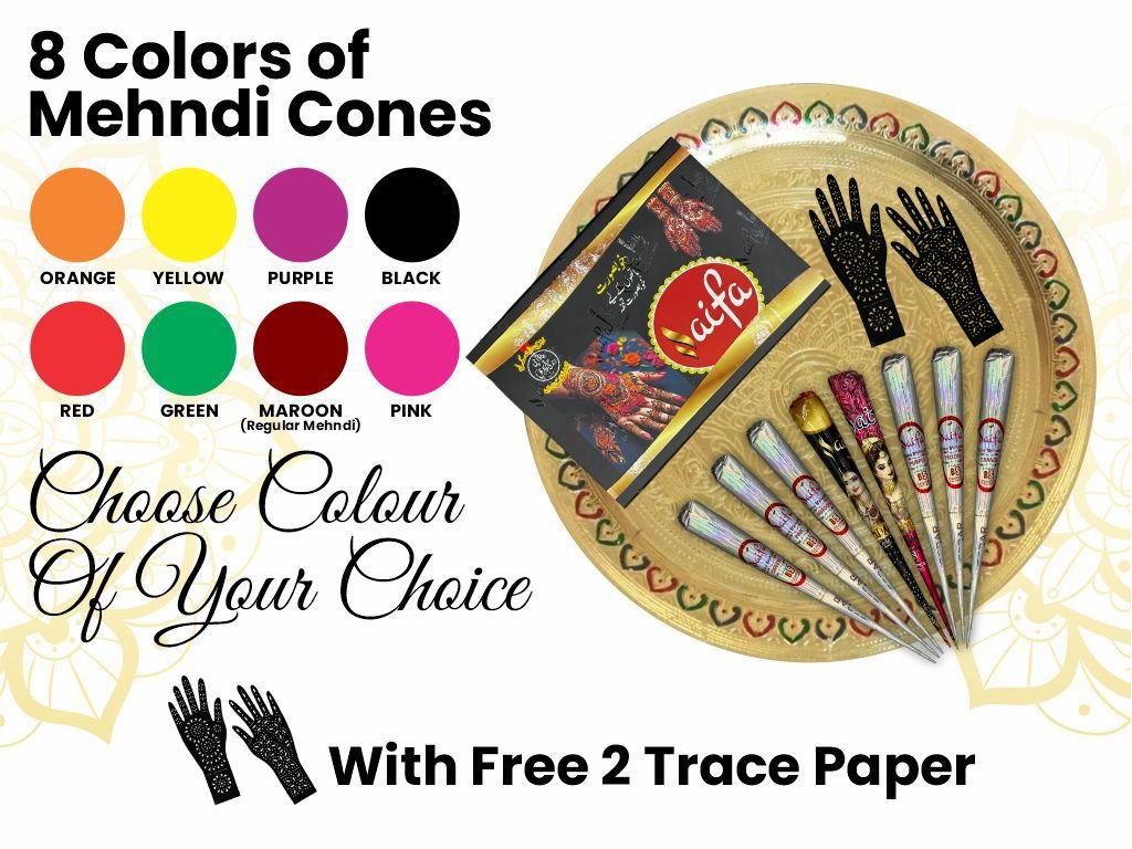 8 Colors of Mehndi Cones